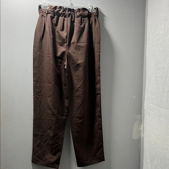 SHEIN Men's Chocolate Belted Dress Pants - Picture 4 of 7